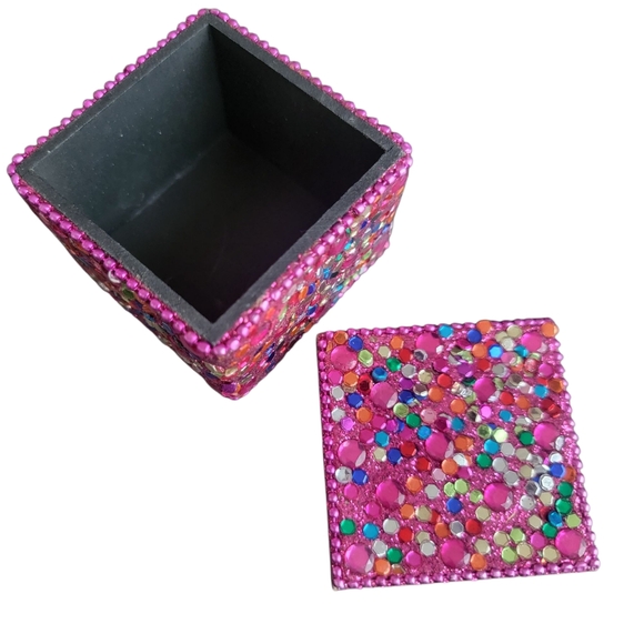 Colorful Rhinestone Trinket Box - Picture 3 of 4